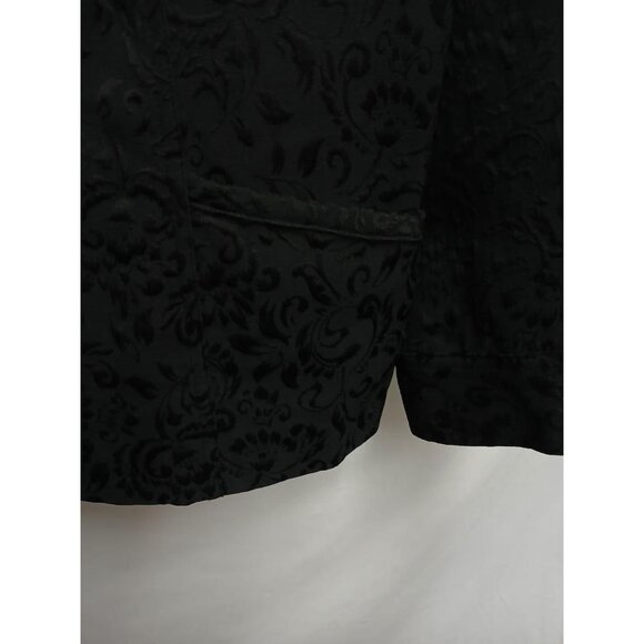Croft & Barrow Black Jacquard Button-Up Jacket 2X Cotton & Polyester - Picture 2 of 6